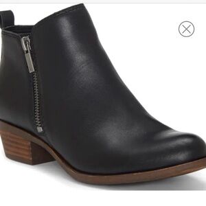 Lucky Brand Women's Black Leather Side-Zip Ankle Boot